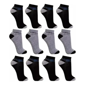 Kit 12 Pares Meia Masculina Soquete Cores Sortidas 40 ao 46