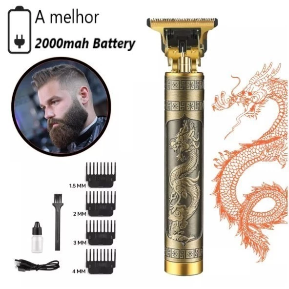 Cuidados masculinos - Barbeador e aparador de pêlos Maquina cortar cabelo dragão - Imagem 3