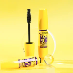 Rímel À Prova D'água de Longa Volume e Curvatura de Vison Cílios Postiços-Amarelo Natural Duradouro Não Desbotado