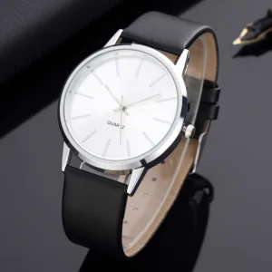 Relógio De Quartzo De Moda Casual Para Homens – Pulso De Luxo Unissex Com Pulseira De Couro Clássica