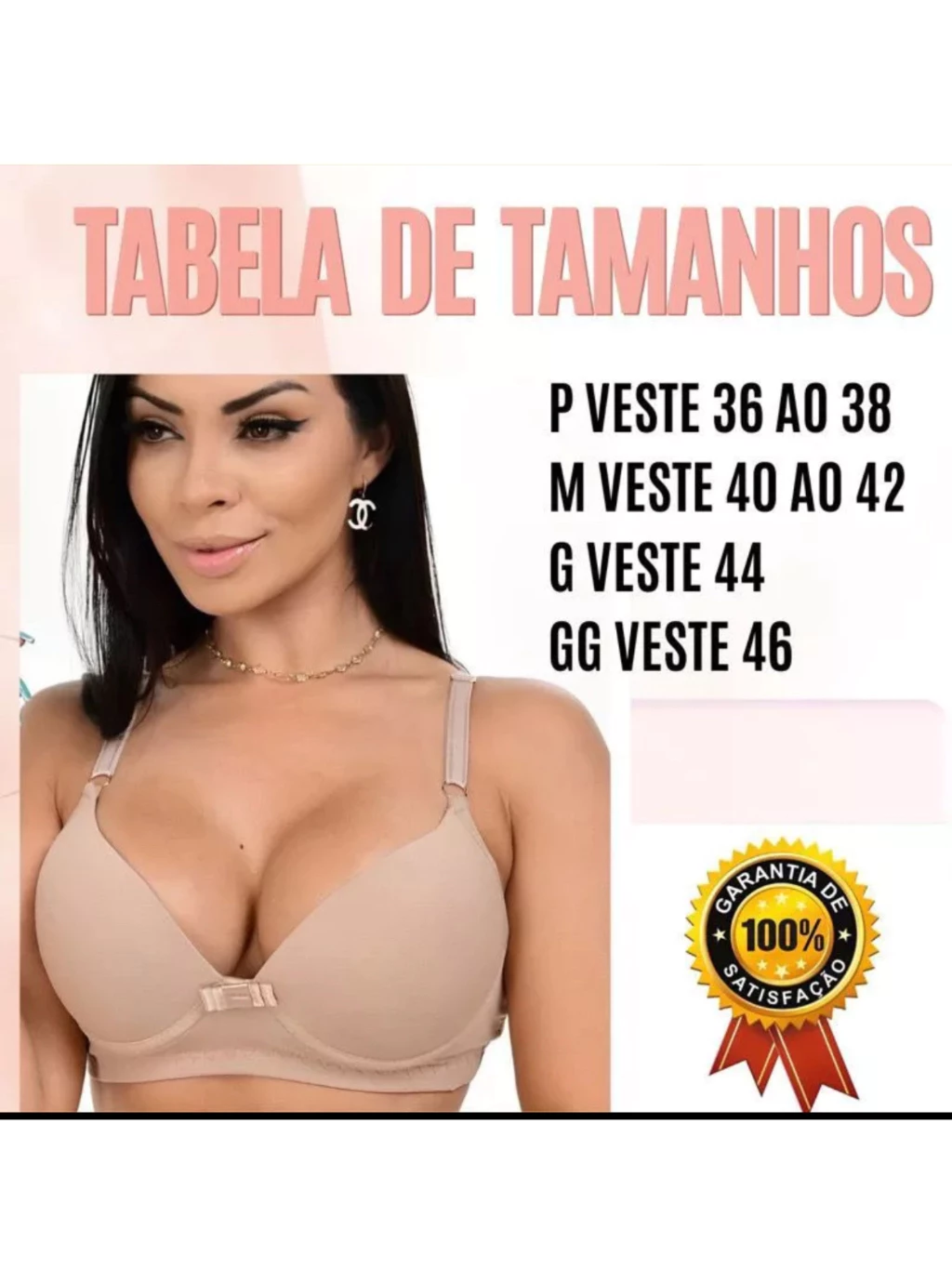 Kit C/ 2 Sutiãs Básicos Reforçados Microfibra com Bojo - Lingerie Direto da Fábrica Tamanhos PP ao GG - Imagem 3